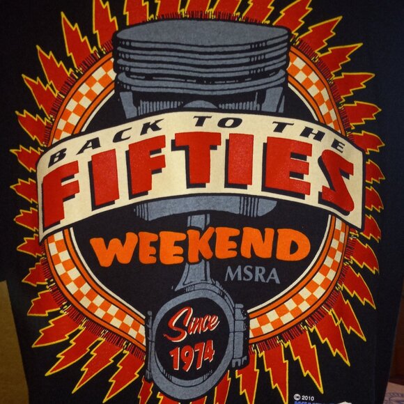 2010 Winter MSRA Back To The Fifties Weekend Mens Large T-Shirt Black - Picture 8 of 8